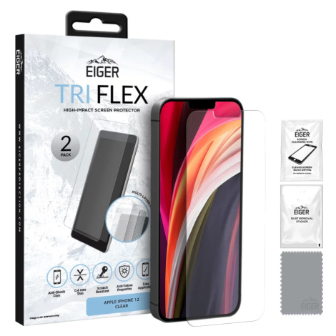 Ochranná fólia Eiger Tri Flex High-Impact Film Screen Protector (2 Pack) for Apple iPhone 12 Min Eiger Glass