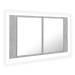 Shumee LED Koupelnová skříňka se zrcadlem - betonově šedá, 80 × 12 × 45 cm