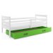 BMS Dětská jednolůžková postel ERYK | bílá Barva: bílá / zelená, Rozměr: 190 x 80 cm