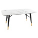 LuxD Designový konferenční stolek Laney 110 cm bílý - vzor mramor