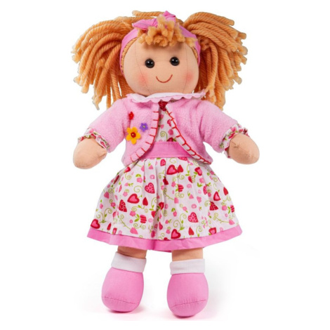 Bigjigs Toys Látková panenka KELLY 34 cm růžová