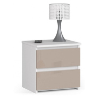 Noční stolek CL2 - bílá/cappuccino lesk