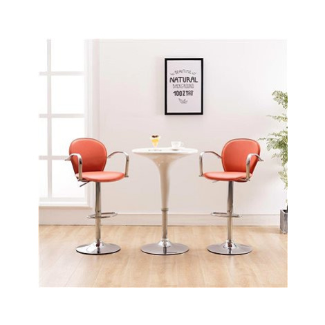 Barové stoličky s područkami 2 ks oranžové umělá kůže SHUMEE
