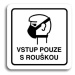 Accept Piktogram "vstup pouze s rouškou II" (80 × 80 mm) (bílá tabulka - černý tisk)