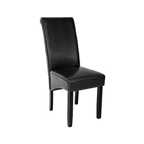 Jídelní židle ergonomická, masivní dřevo, černá tectake