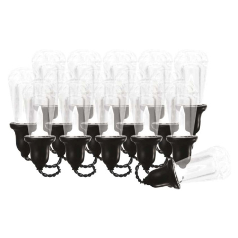 LED světelný řetěz – 16x párty žárovky čiré, 7,6 m, venkovní i vnitřní, teplá bílá EMOS