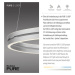 PAUL NEUHAUS LED závěsné svítidlo PURE-E-LOOP hliník elektricky nastavitelná výška 2700-5000K PN