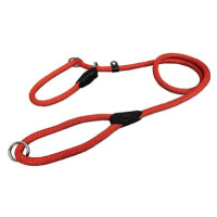 Bafpet Předváděcí vodítko, jednobarevné lano, šité kůží - Červená, 12mm × 130cm, 15223J