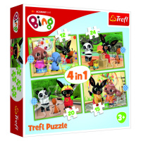 Trefl Puzzle Bing - Šťastný den 4v1 (12,15,20,24 dílků) - TOMI