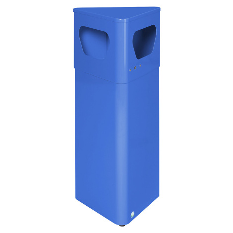 VAR Trojúhelníková nádoba na odpad, objem 32 l, s vnitřní vložkou, enciánová modrá