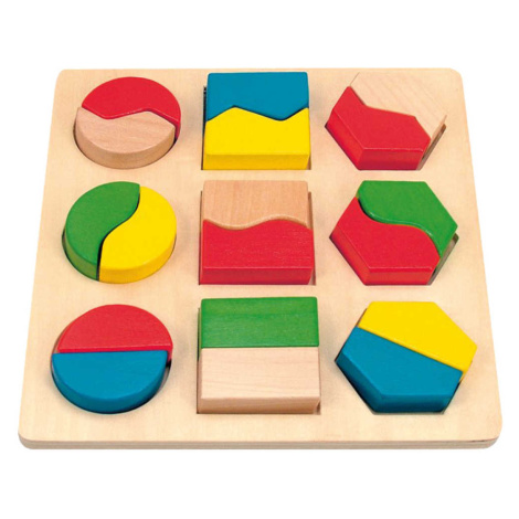 WOODY DŘEVO Destička puzzle s vkládacími tvary 18 dílků *DŘEVĚNÉ HRAČKY*