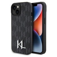 Zadní Kryt Karl Lagerfeld pro Apple iPhone 15 Leather Monogram HotStamp černá