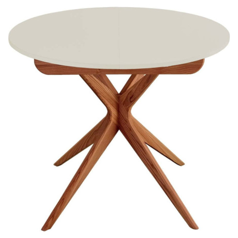 Kulatý rozkládací jídelní stůl s přídavnou deskou ø 90 cm Jubi – Ragaba