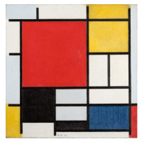 Obrazová reprodukce Composition with large red plane, Mondrian, Piet, 40x40 cm