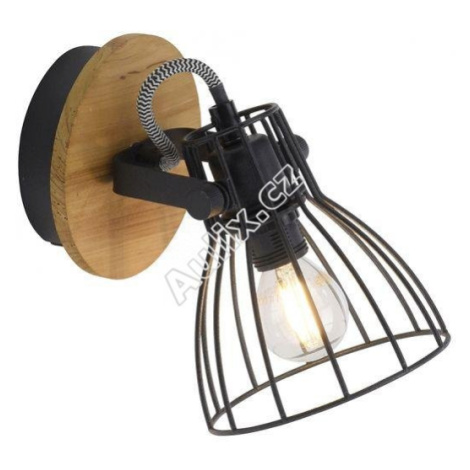 LED stropní svítidlo přírodní dřevo černá 2 ramenné otočné industriální design - LEUCHTEN DIREKT Leuchten Direct