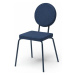 Muzza Modrá jídelní židle option s kulatým opěradlem a čtvercovým sedákem