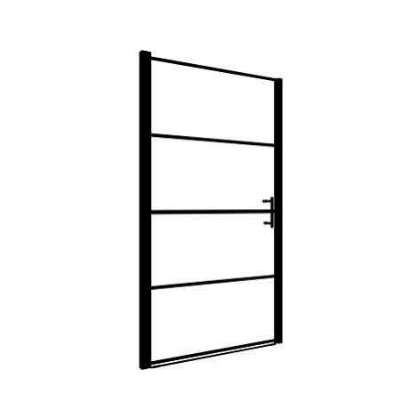 SHUMEE Sprchové dveře matné tvrzené sklo 100 × 178 cm černé