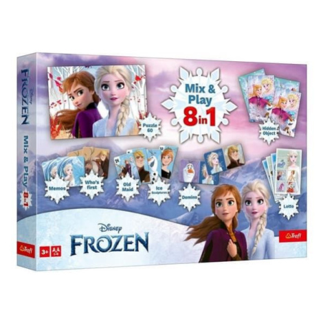 Mix & Play 8v1 Ledové království/Frozen společenská hra v krabici 40x27x5cm Trefl