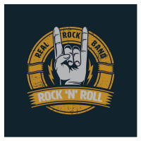 Ilustrace rock and roll graphic for t-shirt,tee, kitipol, 40 × 40 cm