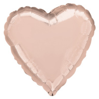 Balónek foliový - Srdce růžové zlaté 43 cm