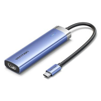 Vention 5-in-1 USB-C to HDMI/3xUSB 3.0/PD100W Blue Aluminum Alloy Type