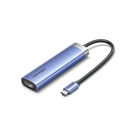 Vention 5-in-1 USB-C to HDMI/3xUSB 3.0/PD100W Blue Aluminum Alloy Type