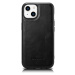 iCarer kožené pouzdro na iPhone 14 PLUS 6.7" Oil wax real leather back cover Black