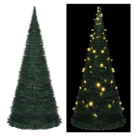 vidaXL Pop-up umělý vánoční stromek s LED osvětlením zelený 150 cm