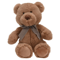 Plyšový medvídek s mašlí Toby, 23 cm, hnědá