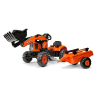 FALK Šlapací traktor 2065 Kubota s nakladačem a vlečkou