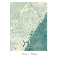 Mapa Barcelona, Hubert Roguski, 30 × 40 cm