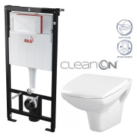 ALCAPLAST Sádromodul předstěnový instalační systém bez tlačítka + WC CERSANIT CLEANON CARINA + S