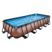 Bazén s filtrací Wood pool Exit Toys ocelová konstrukce 540*250*100 cm hnědý od 6 let