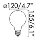 FARO LED žárovka G120 E27 19W LED 2700K DIM