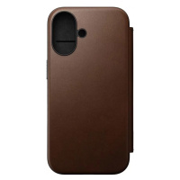 Pouzdro Nomad Modern Leather Folio, brown - iPhone 16 (NM01683285)