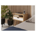 Benlemi Dřevěný noční stolek ve scandi stylu HYLLE bílý Zvolte kvalitu dřeva: 1. Dubový masiv tř