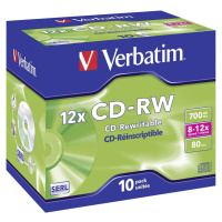 VERBATIM CD-RW(10 ks)Jewel/High Speed/8x-12x/DLP/700MB