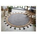 Kusový koberec Lunara Jute Circle Grey 150x150 cm