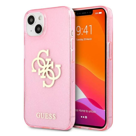 Kryt Guess GUHCP13SPCUGL4GPI iPhone 13 mini 5,4" pink hard case Glitter 4G Big Logo (GUHCP13SPCU