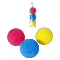 Míčky na soft tenis pěnové barevné 7cm molitanové tenisáky set 3ks sáček