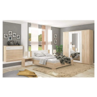 Casarredo Sestava do ložnice MARKOS dub sonoma/bílá (postel 160, 2x NS, komoda 4S, skříň 4D)