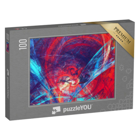 puzzle 100 dílků „Abstraktní červená a modrá barva“