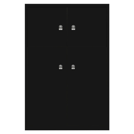 BISLEY LateralFile™ Lodge, se 4 uzamykatelnými boxy, výška 2 x 375 mm, 2 x 755 mm, černá