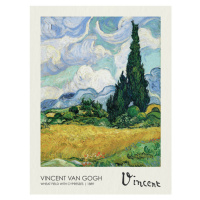 Obrazová reprodukce Wheatfield with Cypresses (1889), Vincent van Gogh, 30 × 40 cm