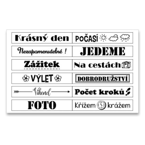 Otočné razítko s nápisy Aladine Roll Stamp Cestovní deník