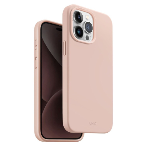 UNIQ Lino Hue MagClick ochranný kryt iPhone 15 Pro Max Blush (růžový)