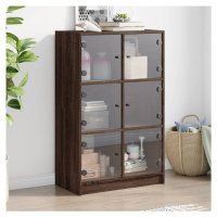 vidaXL Highboard s dvířky hnědý dub 68 x 37 x 109 cm kompozitní dřevo