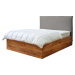 Šedo-přírodní dvoulůžková postel s úložným prostorem s roštem 140x190 cm Cara – Bobochic Paris