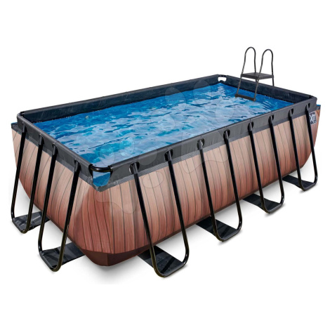 Bazén s filtrací Wood pool Exit Toys ocelová konstrukce 400*200*122 cm hnědý od 6 let
