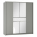 Šatní skříň Split 200 Barva korpusu: Bílá/zrcadlo, Rozměry: 200 cm